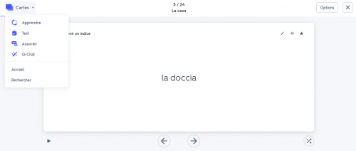Esercizio 3 - Quizlet (lista vocabolario)