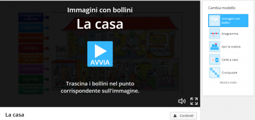 Esercizio 1 - WordWall (vocabolario casa)