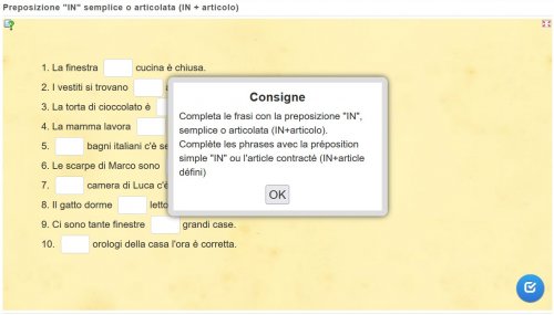 Esercizio 4 - LearningApps (preposizione articolata "IN")