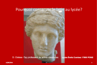 diapositive "Pourquoi conserver le latin au lycée ?"