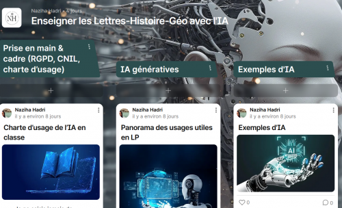 Padlet - Naziha Hadri - Enseigner les Lettres-Histoire-Géographie avec l'IA