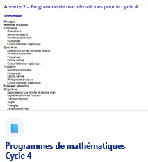Lien vers les programmes de mathématqiques Cycle 4 (BO n°11 du 05 mars 2026)