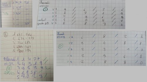 Traces écrites de cahiers d'élève