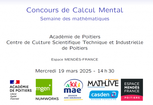Diaporama du concours de calcul mental grand public Diaporama du concours de calcul mental grand public