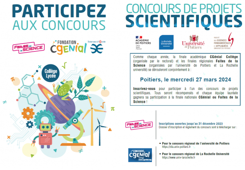 Flyer du concours "Faites de la sciences" 2024