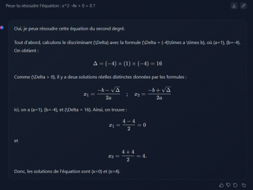 Résolution d'équation par l'IA Résolution d'équation par l'IA