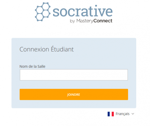 interface de connexion de SOCRATIVE