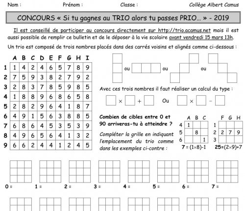Jouons ensemble au TRIO (TRAAM) - Mathématiques - Pédagogie - Académie de  Poitiers