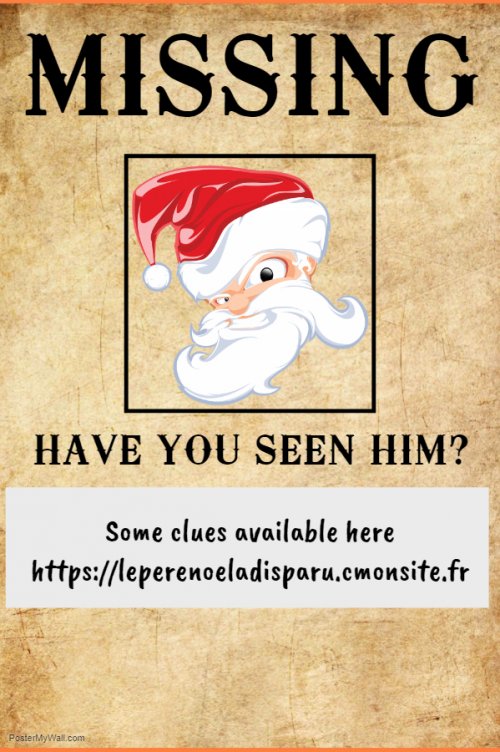 Affiche Wanted Le père Noël a disparu