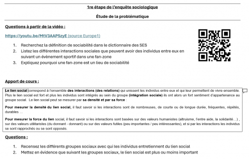 Étape 1 - Enquête sociologique JO Paris 2024