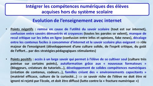 3 - Avec internet, des plus et des moins 3 - Avec internet, des plus et des moins