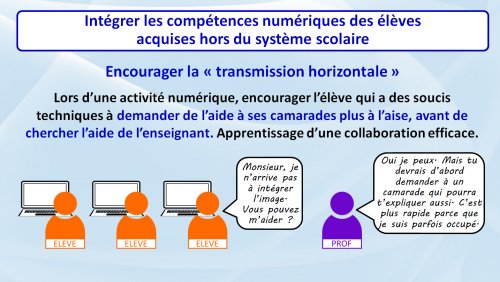 8 - Encourager la « transmission horizontale » 8 - Encourager la « transmission horizontale »