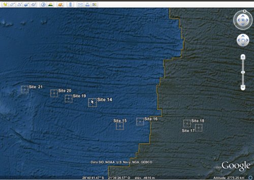 exemple 1 : localisation des forages océaniques