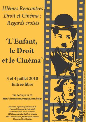 Affiche "L'enfant, le droit et le ciném"